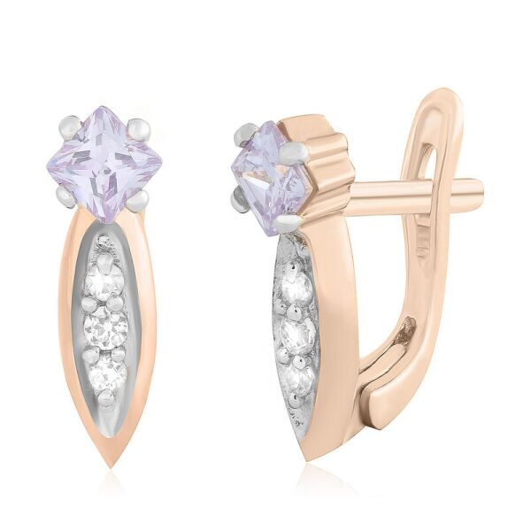 

Серебряные серьги позолоченные с фианитом С3ФА/083