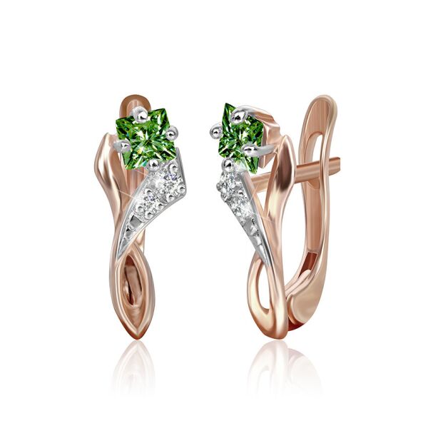 

Серебряные серьги позолоченные с фианитом СК3ФИ/008