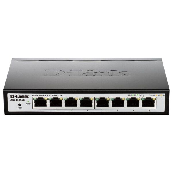 

Коммутатор D-Link DGS-1100-08P (8*1Гбит, easysmart, PoE)