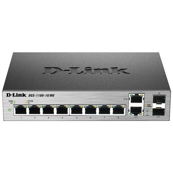 

Коммутатор D-Link DGS-1100-10/ME (8*1Гбит, 2хSFP, easysmart)
