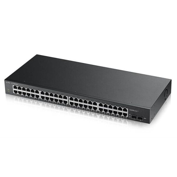 

Коммутатор ZYXEL GS1900-48HPv2 (GS190048HPV2-EU0101F) (24xGE, 24xGE PoE+, 2xSFP, Max POE 170W, Web Smart)