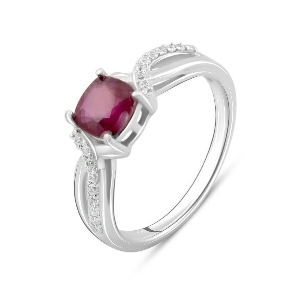 

Серебряное кольцо GS с натуральным рубином 1.517ct, фианитами (2096139) 17 размер