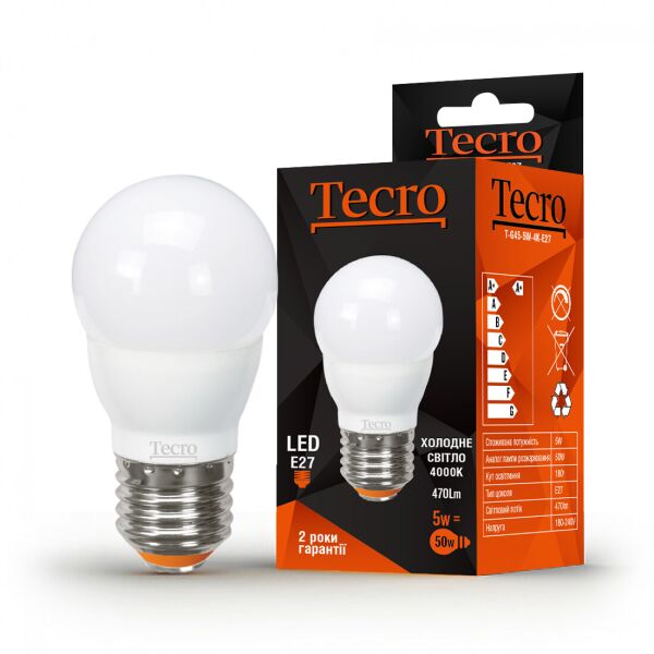 

Лампа LED Tecro T-G45-5W-4K-E27 5W 4000K E27