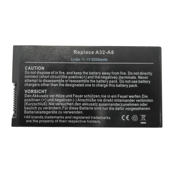 

Аккумулятор для ноутбука Asus 5200мАч A32-A8, Asus A8
