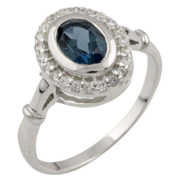 

Серебряное кольцо GS с топазом Лондон Блю 0.86ct (1073674) 17 размер