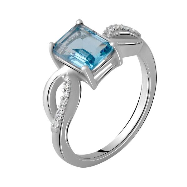 

Серебряное кольцо GS с топазом Лондон Блю 1.484ct (2062585) 18 размер