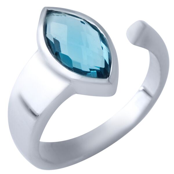 

Серебряное кольцо GS с топазом Лондон Блю 1.6ct (1917190) 17.5 размер