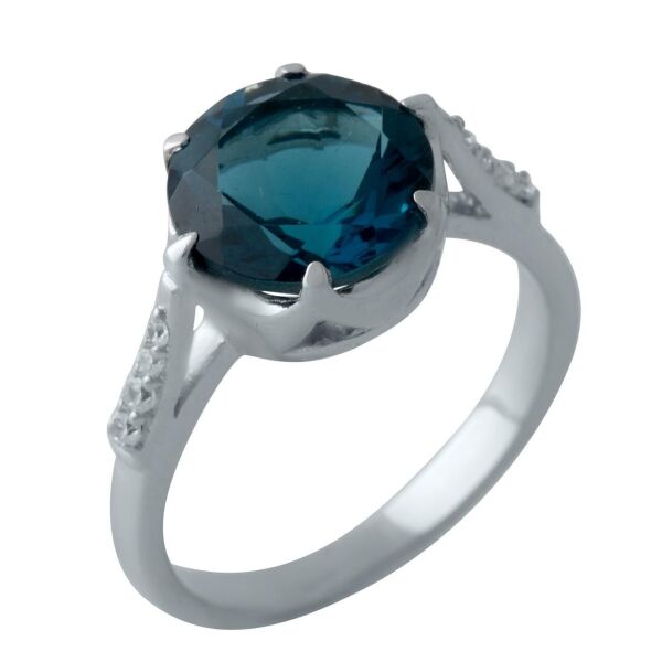 

Серебряное кольцо GS с топазом Лондон Блю 2.8ct (2012412) 17 размер