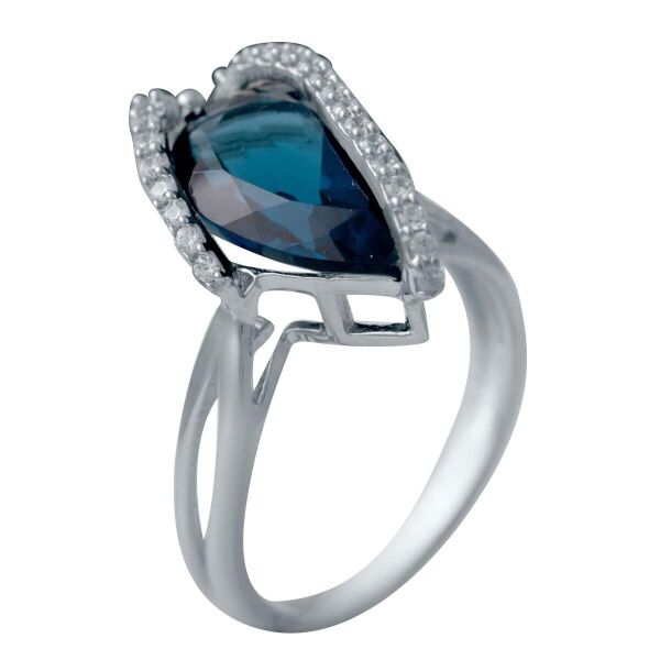 

Серебряное кольцо GS с топазом Лондон Блю 3.75ct (2034513) 19 размер 2.92, 17.5