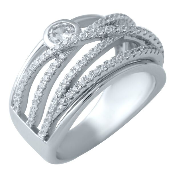 

Серебряное кольцо GS с фианитами (1905999) 17 размер