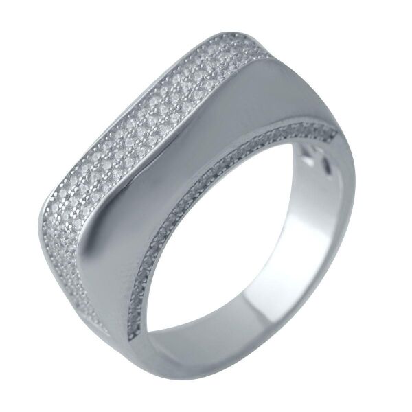 

Серебряное кольцо GS с фианитами (2031482) 18 размер