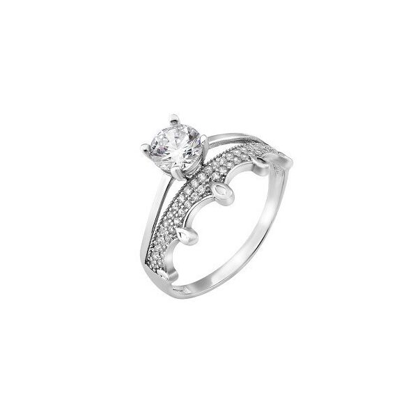 

Серебряное кольцо двойное с короной