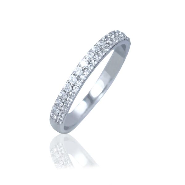 

Серебряное кольцо женское тонкое с фианитами 1100-1p-cz