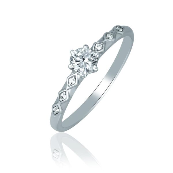 

Серебряное кольцо женское тонкое с фианитами 1246-1p-cz