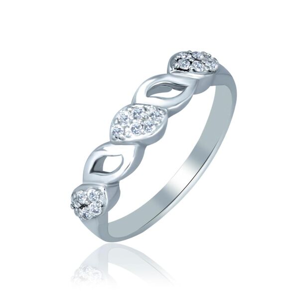 

Серебряное кольцо плетеное с фианитами 1042-1p-cz