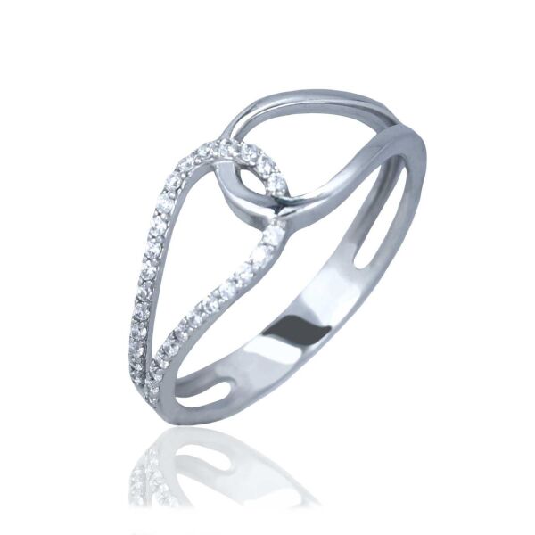 

Серебряное кольцо плетеное с фианитами 1134-1p-cz