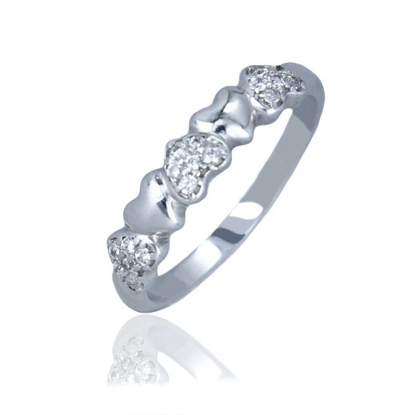 

Серебряное кольцо с сердечками 1016-1p-cz