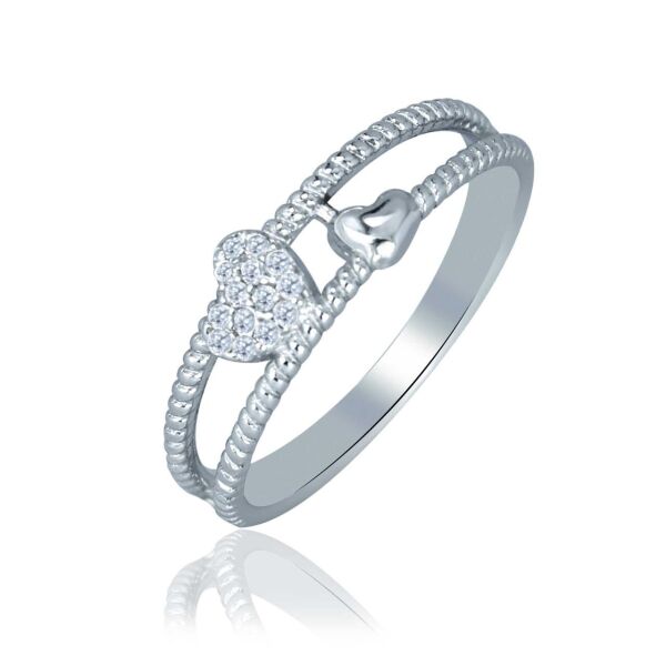 

Серебряное кольцо с сердечками 1215-1p-cz