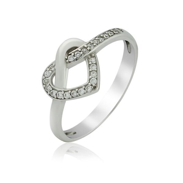 

Серебряное кольцо с сердечком 1217-1p-cz