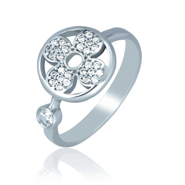 

Серебряное кольцо с цветком 1490-1p-cz