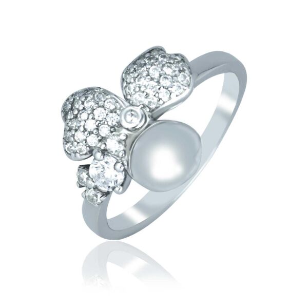 

Серебряное кольцо с цветком 1619-1p-cz