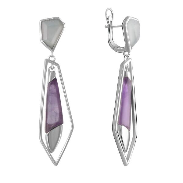 

Серебряные серьги GS с натуральным аметистом 11.237ct, аквамарином (2072317)