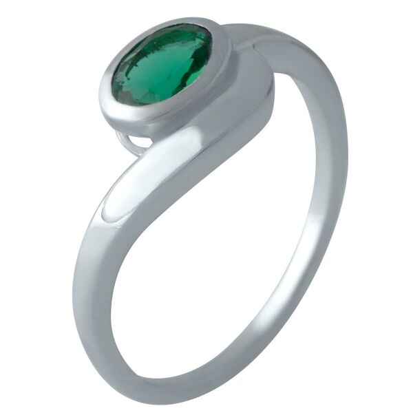 

Серебряное кольцо GS с изумрудом nano (2012771) 17 размер