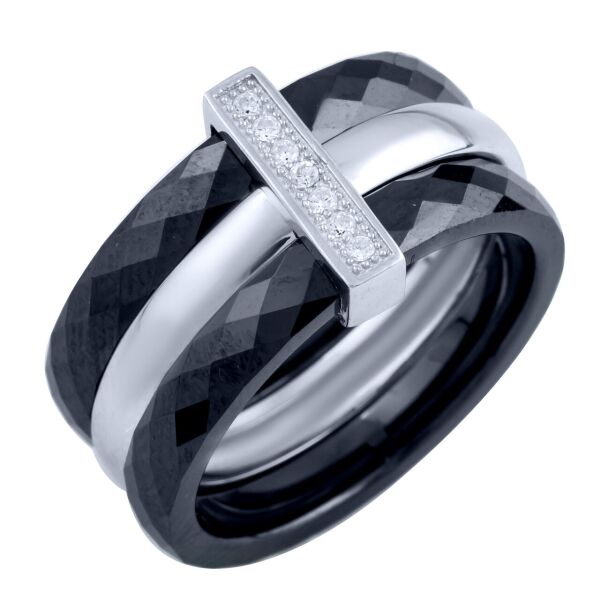

Серебряное кольцо GS с керамикой (1903919) 16.5 размер