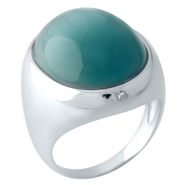 

Серебряное кольцо GS с кошачьим глазом (1955697) 17.5 размер