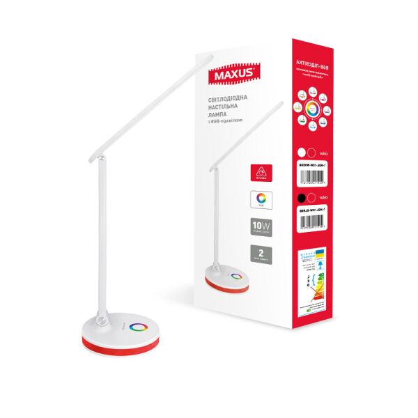 

Лампа настольная MAXUS DL 10W 3CCT WH RGB