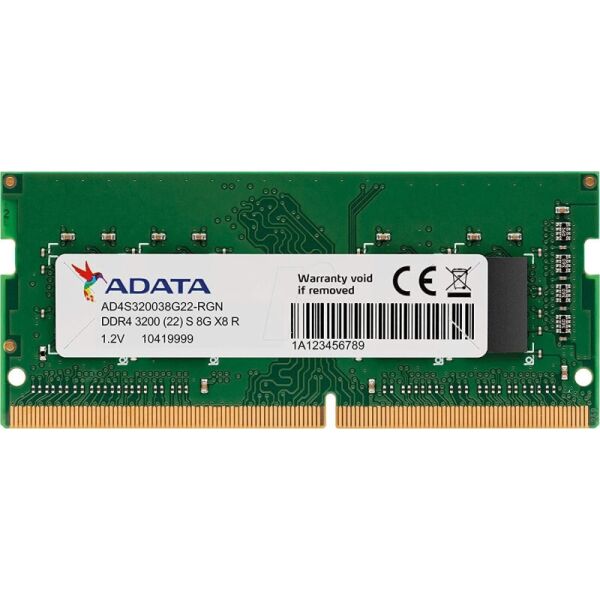 

Память для ноутбука ADATA DDR4 3200 8GB SO-DIMM (AD4S32008G22-SGN)