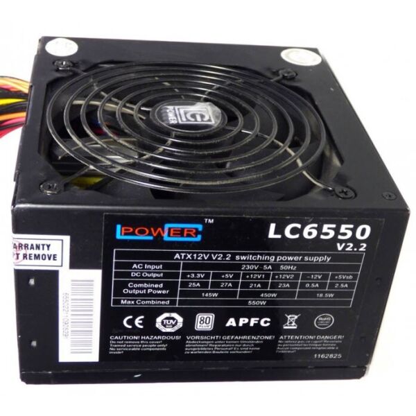 

Блок питания LC Power LC6550 v2.2, 550W, ATX 5569 "Refurbished"