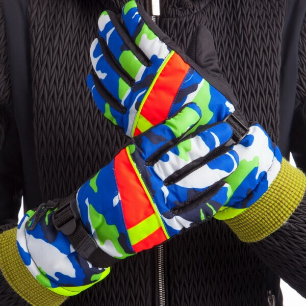 

Перчатки горнолыжные VS-Sport теплые детские C-2177 р-р L-XL синий-оранжевый