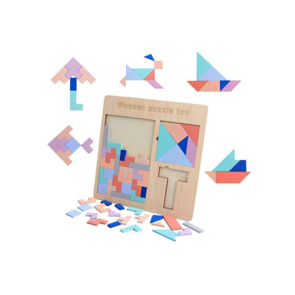 

Деревянная Головоломка 3 В 1 Тетрис Танграм Пятнашки WOODEN PUZZLE TOY