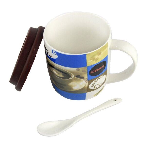 

Чашка с силиконовой крышкой и ложкой Cup of Coffee
