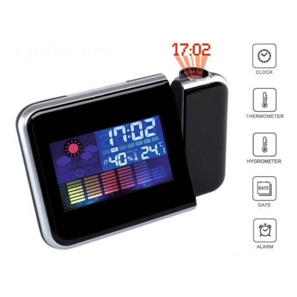 

Настольные Цифровые Часы Метеостанция с Проектором Сolor Screen Calendar 8190