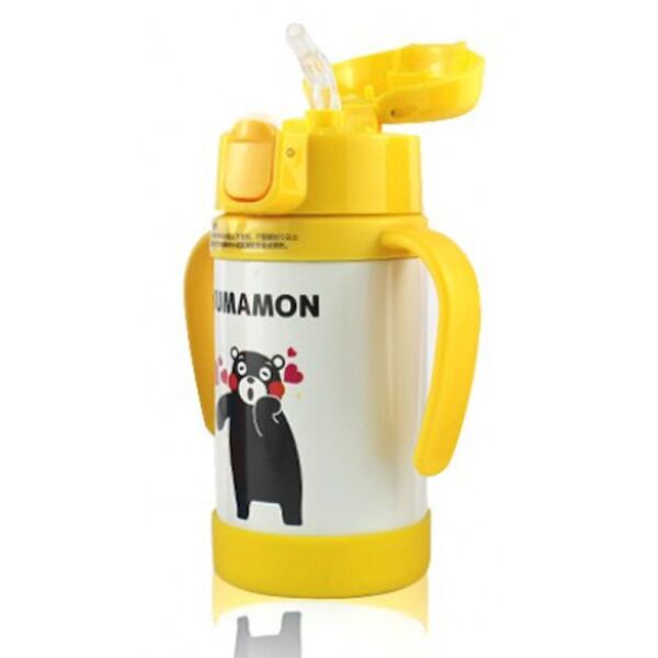 

Детский бутылочка для воды с ручками и поилкой Kumamom желтый 148918