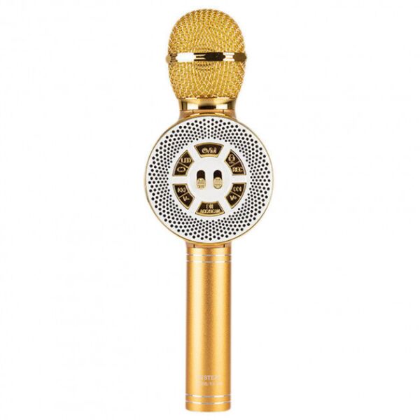 

Детский микрофон с функцией караоке Usb, microSD, Aux, Bluetooth Wster WS-669 Золотой 184025
