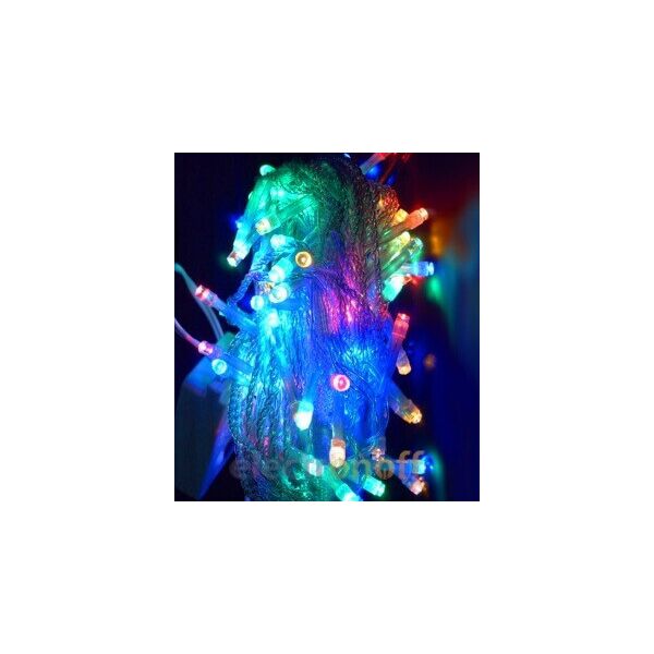 

Гирлянда 100LED разноцветная, прозрачный шнур