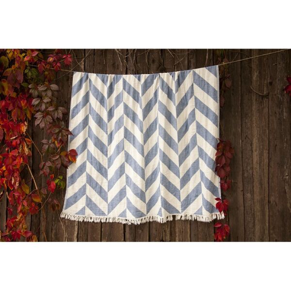 

Плед-накидка Barine - Fishbone Denim синий 130*180