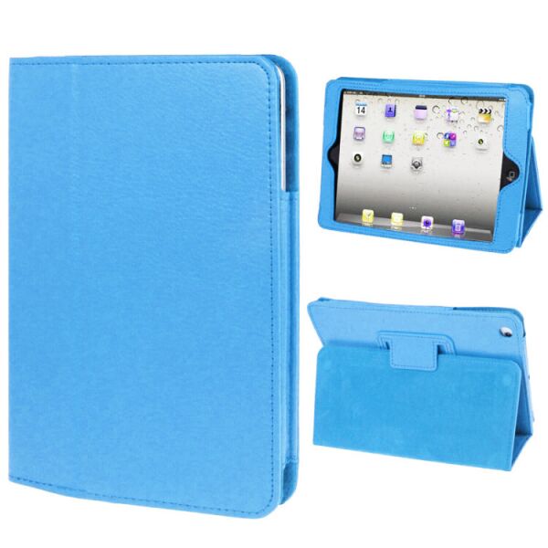 

Чехол-книжка Litchi Leather Case для Apple iPad Mini 1 / 2 / 3 (Wake / Sleep) Light Blue