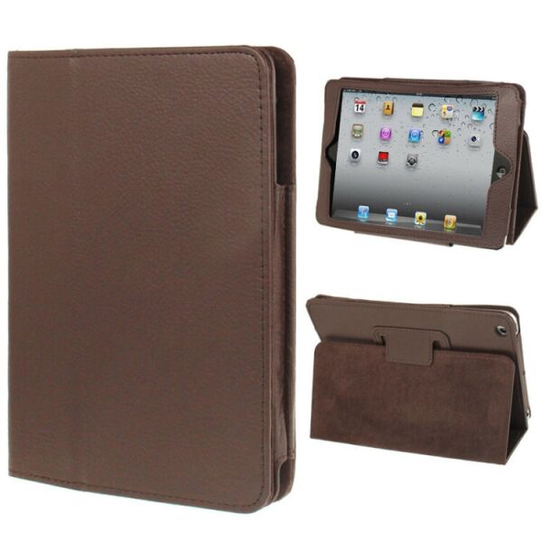 

Чехол-книжка Litchi Leather Case для Apple iPad Mini 1 / 2 / 3 (Wake / Sleep) Brown