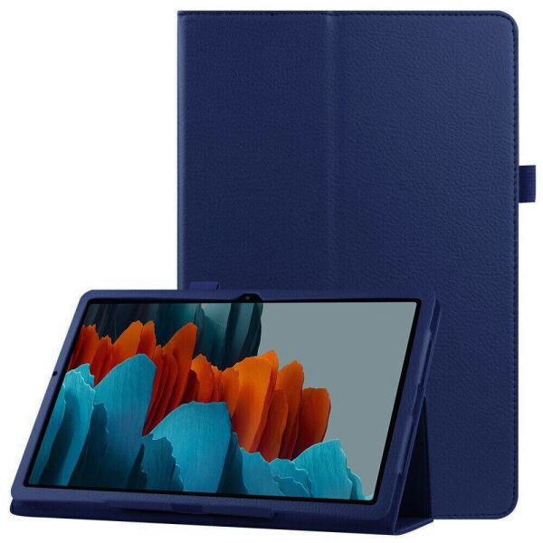 

Чехол-книжка Litchi Leather Case для Samsung Galaxy Tab S7 11.0 T870 / T875 (Wake / Sleep) Dark Blue
