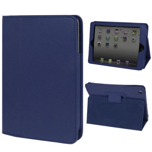 

Чехол-книжка Litchi Leather Case для Apple iPad Mini 1 / 2 / 3 (Wake / Sleep) Dark Blue