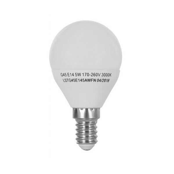 

Лампа ERGO Standard G45 E14 5W 220V Тепл.Бел. 3000K Мат. н/Дим.
