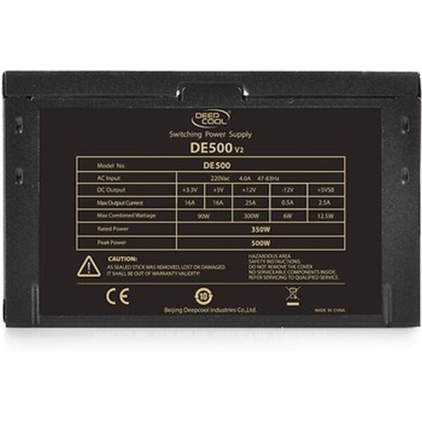

Блок питания Deepcool 500W DE500 v2, 120mm, 20+4pin, 1x4+4pin, SATA х 3, Molex 3x4pin, 1x6+2pin