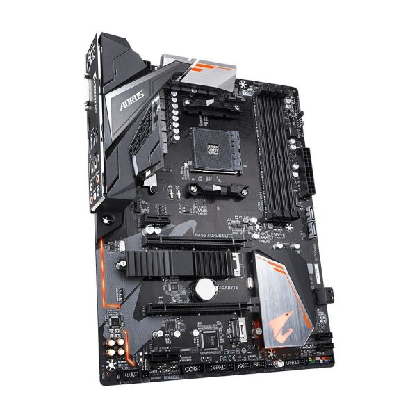 

Мат.плата AM4 (B450) Gigabyte B450 AORUS ELITE, B450, 4xDDR4, DVI-D/HDMI, ATX