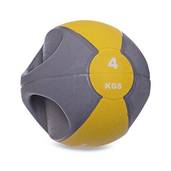 

Мяч медицинский медбол с двумя рукоятками Modern FI-2619 4кг Серо-желтый (56363018)
