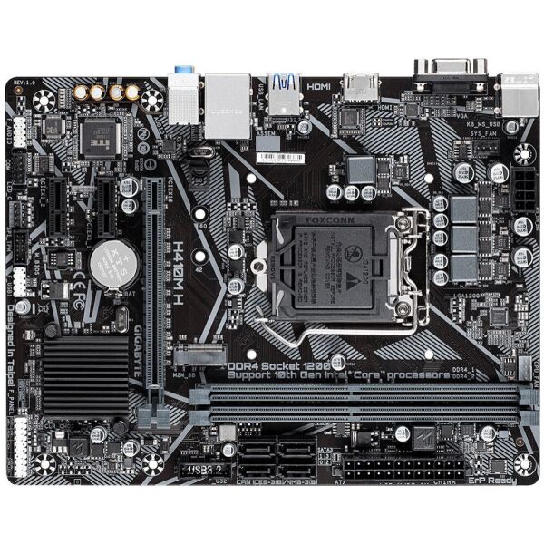 

Мат.плата 1200 (H510) Gigabyte H410M H V3, H510, 2xDDR4, Int.Video(CPU), VGA/HDMI, MicroATX