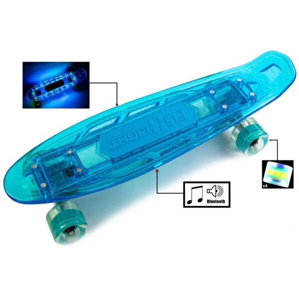 

Пенниборд Penny "Fish Skateboard Original" Blue. Музыкальная и светящаяся дека!